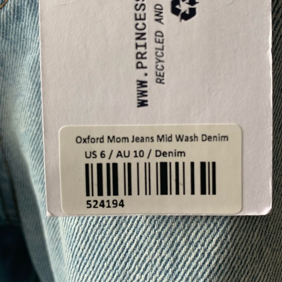 Princess Polly Oxford Mom Jeans. Size 6 - Picture 11 of 11